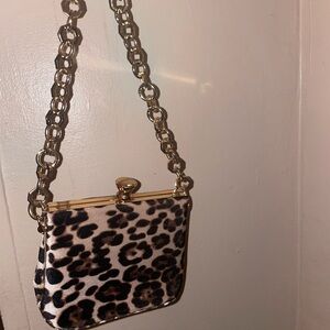 Top shop gold Cheetah print shoulder bag